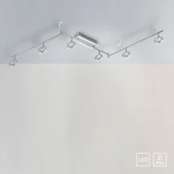 Flurlampen|Bürolampen*Paul Neuhaus Beweglicher LED Deckenstrahler in Aluminium IP44 188 cm