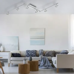 Flurlampen|Bürolampen*Paul Neuhaus Beweglicher LED Deckenstrahler in Aluminium IP44 188 cm