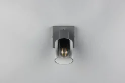 Flurlampen|Bürolampen*Trio Reality Beweglicher Wandstrahler Rauchglas Metall E14 T:15 cm