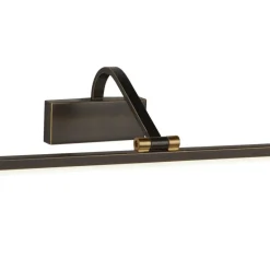 Led Lampen|Wandleuchten*Searchlight Bilderleuchte LED in Schwarz-Gold Antik 3000 K B: 70 cm lang