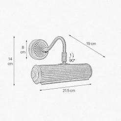 Giovanni Battista Bilderleuchte Messing B: 21,5 cm schwenkbar in Bronze E14< Wandleuchten|Badezimmer Lampe