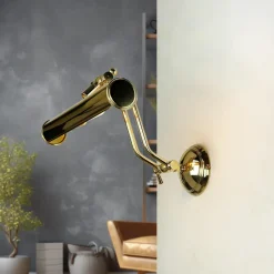 Wandleuchten|Jugendstil Lampen*Giovanni Battista Bilderleuchte Messing in Shabby Weiß Gold