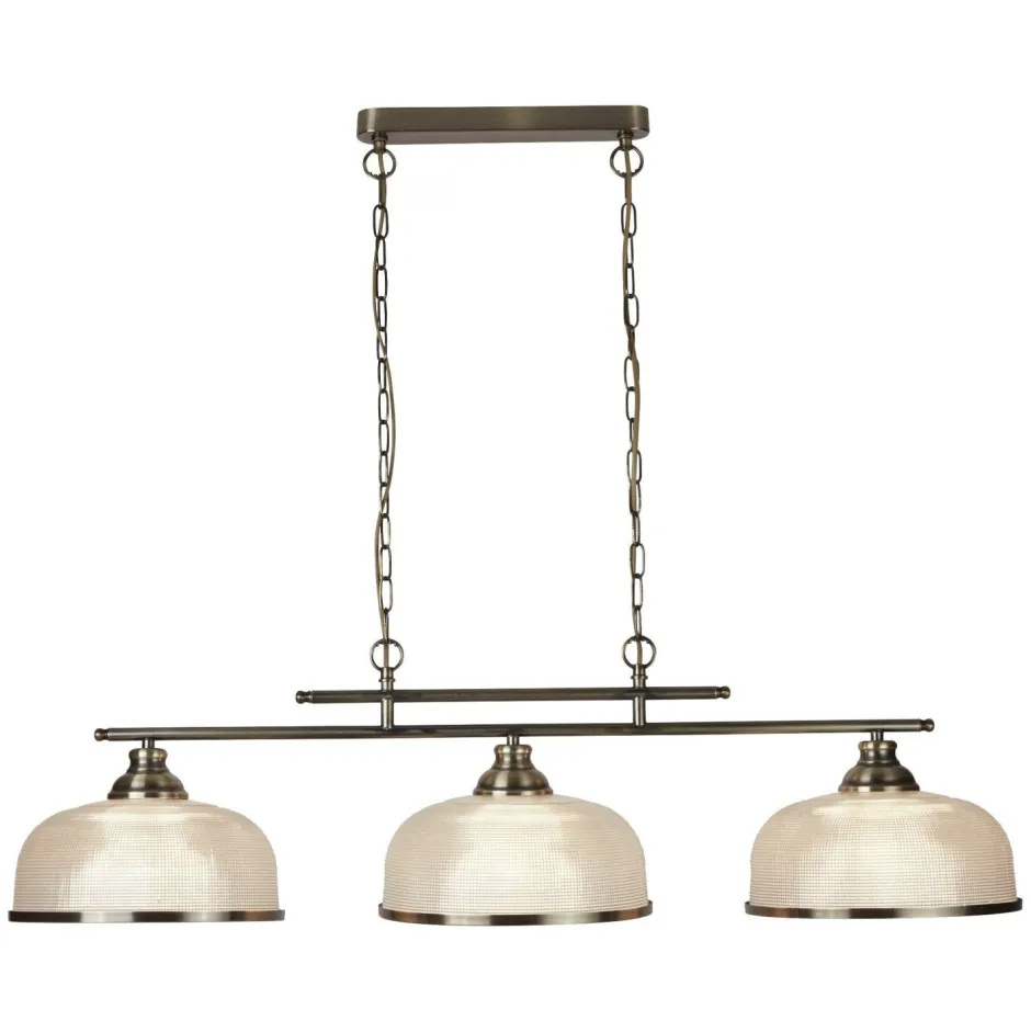 Searchlight Billardleuchte Esstisch B: 99 cm in Messing antik 3x E27< Hängelampen|Wohnzimmerlampen