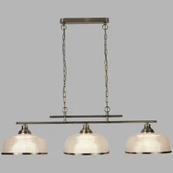 Searchlight Billardleuchte Esstisch B: 99 cm in Messing antik 3x E27< Hängelampen|Wohnzimmerlampen