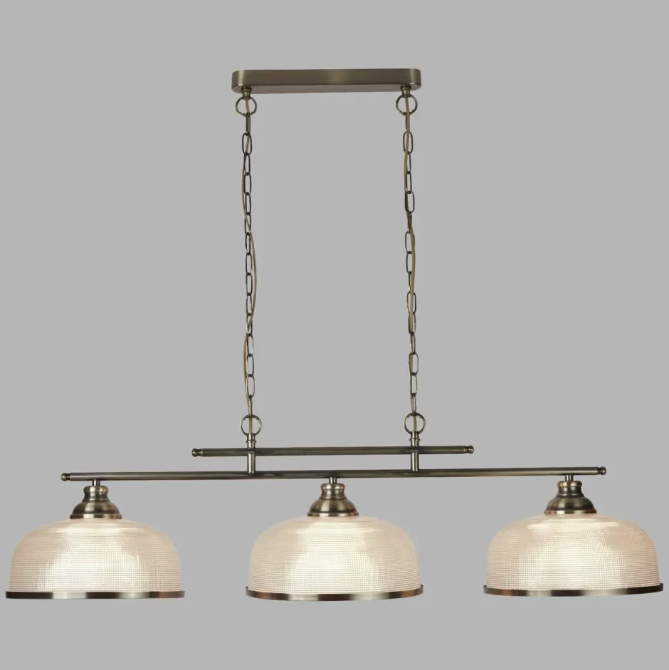 Searchlight Billardleuchte Esstisch B: 99 cm in Messing antik 3x E27< Hängelampen|Wohnzimmerlampen