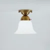 Flurlampen|Bürolampen*Berliner Messingleuchten Blendarme Deckenlampe Berliner Messing Glas E27 Ø16 cm