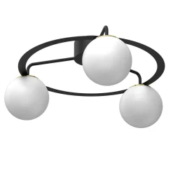 Luminex Blendarme Deckenlampe Glas Metall Schwarz Weiß Gold E27< Deckenleuchten|Badezimmer Lampe