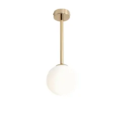Deckenleuchten|Badezimmer Lampe*ALDEX Blendarme Deckenlampe Gold Glas Metall H:42 cm wohnlich