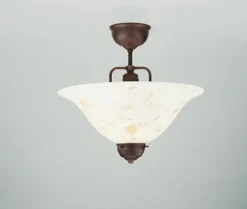 Berliner Messingleuchten Blendarme Deckenlampe Messing Antik Glas Marmor Ø35 cm< Bürolampen|Wohnzimmerlampen