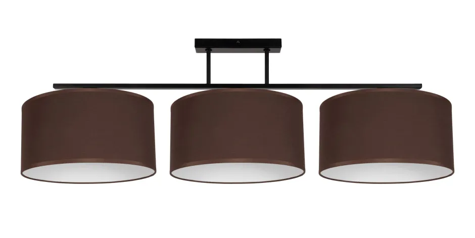 Belis Blendarme Deckenlampe Stoff Schwarz Braun E27 L:100 cm< Bürolampen|Wohnzimmerlampen