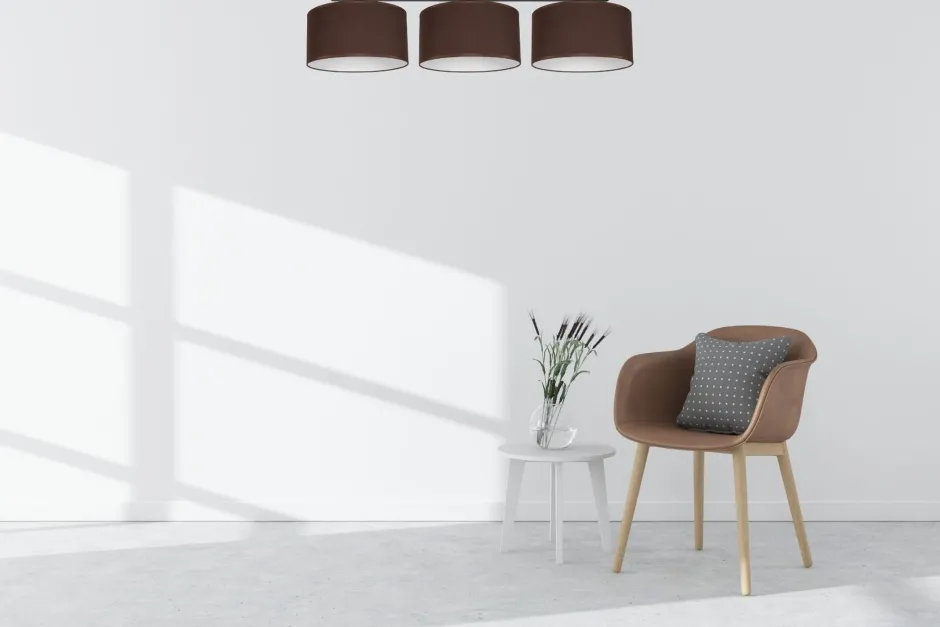 Belis Blendarme Deckenlampe Stoff Schwarz Braun E27 L:100 cm< Bürolampen|Wohnzimmerlampen