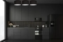 Bürolampen|Wohnzimmerlampen*Belis Blendarme Deckenlampe Stoff Schwarz Weiß E27 3-flammig