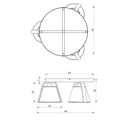 Deckenleuchten|Flurlampen*Luminex Blendarme Deckenlampe Stoff Holz Metall B:48 cm E27