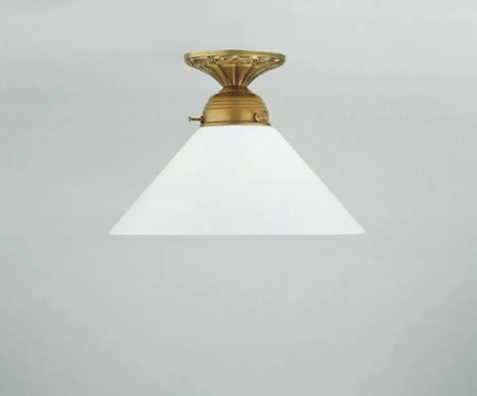 Berliner Messingleuchten Blendarme Deckenleuchte Berliner Messing Glas B:25 cm< Flurlampen|Bürolampen