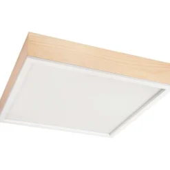 Wohnzimmerlampen|Glaslampen*Lamkur Blendarme Deckenleuchte Glas Holz Pinie E27 L:48 cm