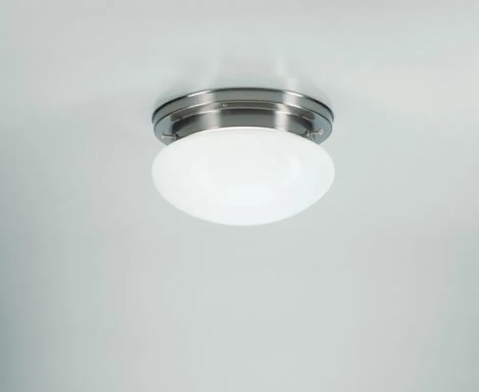 Flurlampen|Bürolampen*Berliner Messingleuchten Blendarme Deckenleuchte in Nickel Messing Glas Ø20 cm