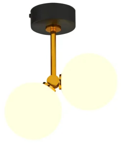 Jupiter Blendarme Deckenleuchte Messing Glas G9 in Schwarz Gold< Deckenleuchten|Flurlampen