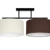 Belis Blendarme Deckenleuchte Stoff Ecru Braun E27 L:70 cm< Bürolampen|Wohnzimmerlampen