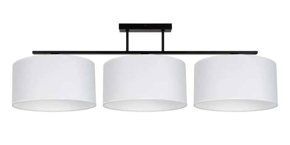 Wohnzimmerlampen|Stofflampen*Belis Blendarme Deckenleuchte Stoff Schwarz Weiß E27 3-flmg