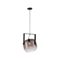 Hängelampen|Bürolampen*Just Light Blendarme Hängelampe Glas Metall L:35 cm E27 Industrie