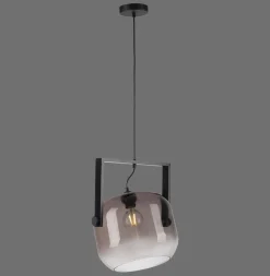 Hängelampen|Bürolampen*Just Light Blendarme Hängelampe Glas Metall L:35 cm E27 Industrie