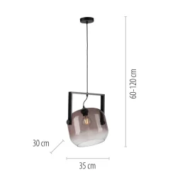 Hängelampen|Bürolampen*Just Light Blendarme Hängelampe Glas Metall L:35 cm E27 Industrie