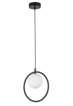 Kugellampen|Moderne Lampen*Sigma Blendarme Hängelampe Schwarz Metall Kugel Ø12 cm G9