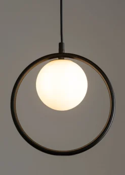 Kugellampen|Moderne Lampen*Sigma Blendarme Hängelampe Schwarz Metall Kugel Ø12 cm G9