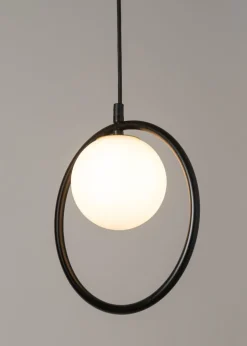 Kugellampen|Moderne Lampen*Sigma Blendarme Hängelampe Schwarz Metall Kugel Ø12 cm G9