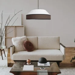 Belis Blendarme Hängelampe Stoff Schwarz Weiß E27 Ø45 cm< Hängelampen|Bürolampen