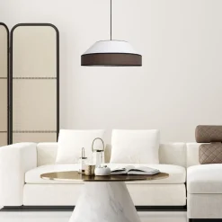 Belis Blendarme Hängelampe Stoff Schwarz Weiß E27 Ø45 cm< Hängelampen|Bürolampen