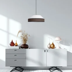 Belis Blendarme Hängelampe Stoff Schwarz Weiß E27 Ø45 cm< Hängelampen|Bürolampen