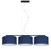 Bürolampen|Wohnzimmerlampen*Belis Blendarme Hängelampe Stoff Schwarz Blau E27 L:100 cm