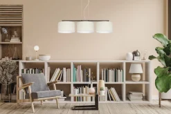 Belis Blendarme Hängelampe Stoff Schwarz Ecru E27 L:100 cm< Bürolampen|Wohnzimmerlampen