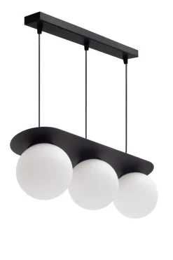 Hängelampen|Bürolampen*Belis Blendarme Hängeleuchte Glaskugeln E27 3-flmg Schwarz