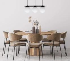 Hängelampen|Bürolampen*Belis Blendarme Hängeleuchte Glaskugeln E27 3-flmg Schwarz