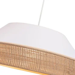 Belis Blendarme Hängeleuchte Stoff Rattan E27 Ø45 cm wohnlich< Hängelampen|Bürolampen