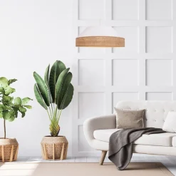 Belis Blendarme Hängeleuchte Stoff Rattan E27 Ø45 cm wohnlich< Hängelampen|Bürolampen