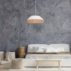 Belis Blendarme Hängeleuchte Stoff Rattan E27 Ø45 cm wohnlich< Hängelampen|Bürolampen