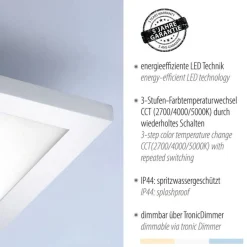 Deckenleuchten|Flurlampen*Paul Neuhaus Blendarme LED Deckenlampe in Chrom 120 cm IP44 dimmbar