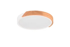 Flurlampen|Bürolampen*Trio Reality Blendarme LED Deckenlampe Holz rund Ø31,5 cm 20 W Weiß