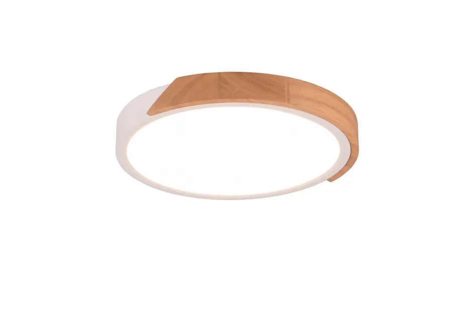 Flurlampen|Bürolampen*Trio Reality Blendarme LED Deckenlampe Holz rund Ø31,5 cm 20 W Weiß