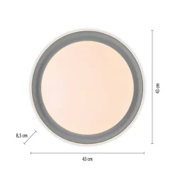 Deckenleuchten|Flurlampen*Just Light Blendarme LED Deckenlampe Grau Ø43 cm 2630 lm dimmbar