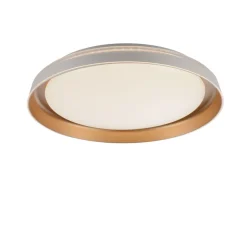 Deckenleuchten|Flurlampen*Just Light Blendarme LED Deckenlampe Weiß Messing Ø43 cm dimmbar