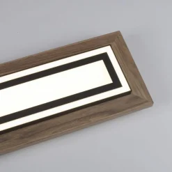 Deckenleuchten|Flurlampen*Paul Neuhaus Blendarme LED Deckenleuchte dimmbar Holz 107 cm 5500 lm