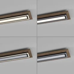 Deckenleuchten|Flurlampen*Paul Neuhaus Blendarme LED Deckenleuchte dimmbar Holz 107 cm 5500 lm