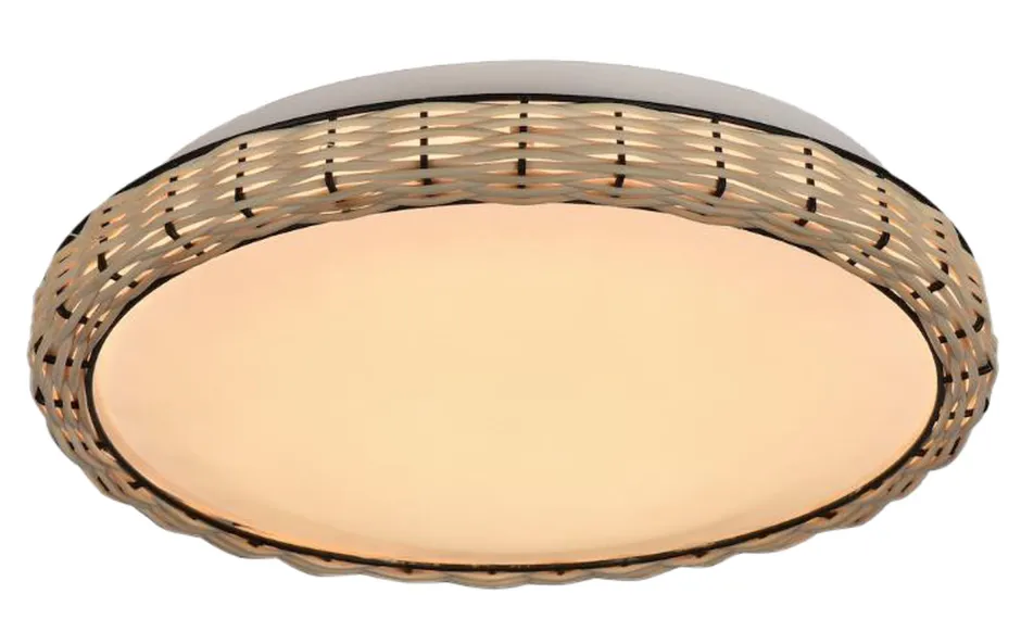 Deckenleuchten|Led Lampen*Eco-Light Blendarme LED Deckenleuchte Rattan Ø31 cm 24 W warmweiß