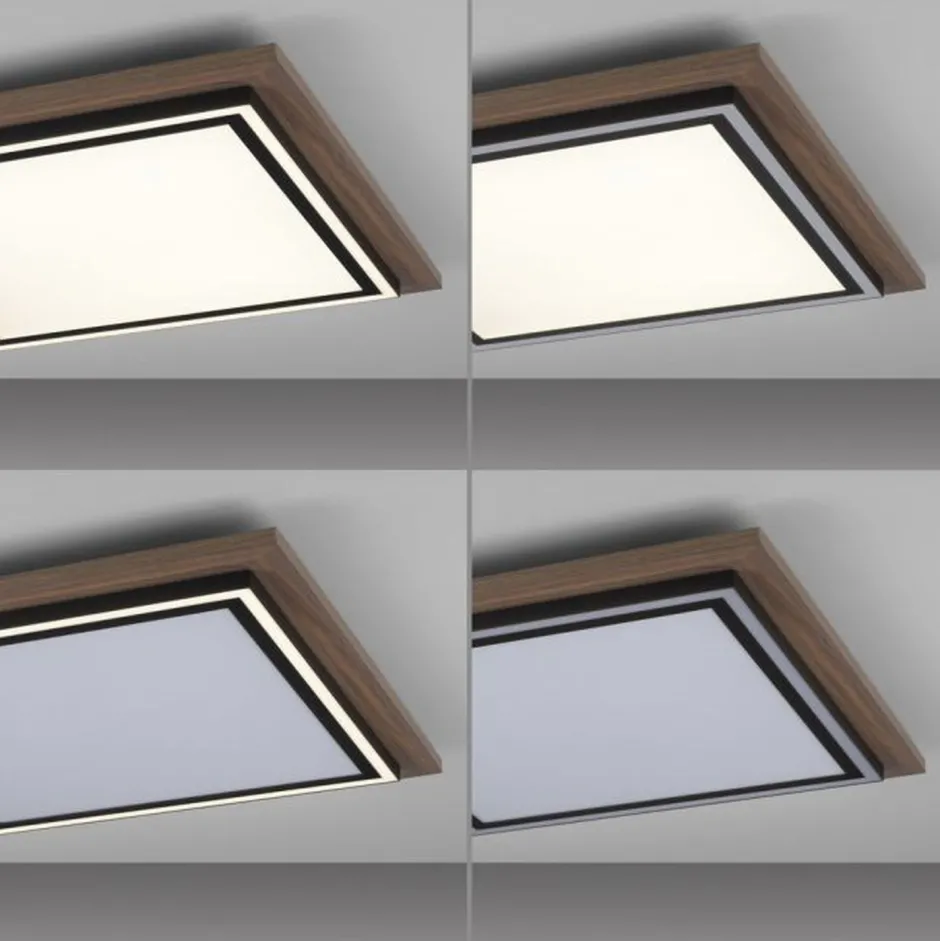 Paul Neuhaus Blendarme LED Deckenleuchte dimmbar Holz B:53,4 cm 44 W< Deckenleuchten|Flurlampen