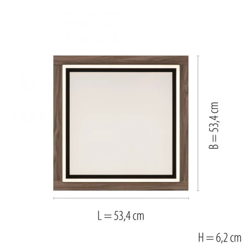 Paul Neuhaus Blendarme LED Deckenleuchte dimmbar Holz B:53,4 cm 44 W< Deckenleuchten|Flurlampen