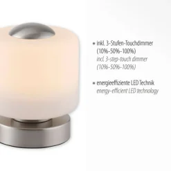 Paul Neuhaus Blendarme LED Tischleuchte Touch dimmbar 15 cm 3000 K< Wohnzimmerlampen|Schlafzimmer Lampen